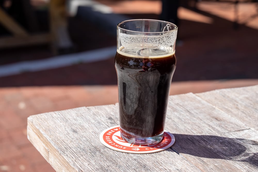 Pint on coaster